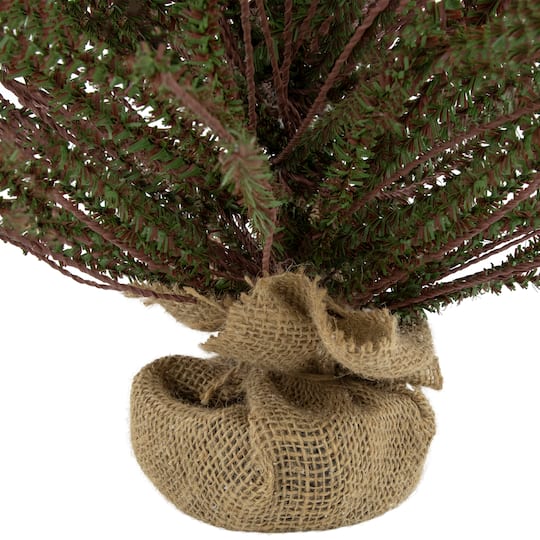 2ft. Unlit Green & Brown Warsaw Twig Artificial Christmas Tree with Burlap Base
